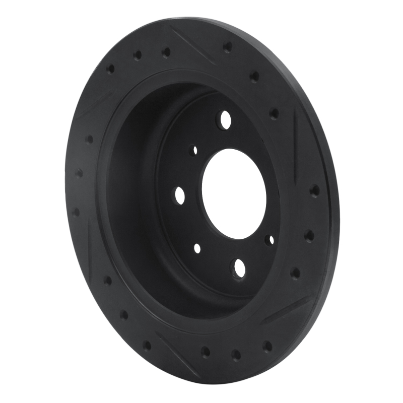 Chrysler LHS Brake Rotor (1) - Front Left - R1 Concepts - Drilled & Slotted - Black - `98-`00